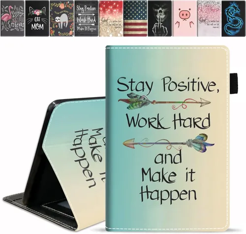Vista 8 de Funda para tablet Amazon Fire HD 8/Fire HD 8 Plus (10ª generación, versión 2020), diseño de palomas con frase inspiradora «Be a Flamingo in a