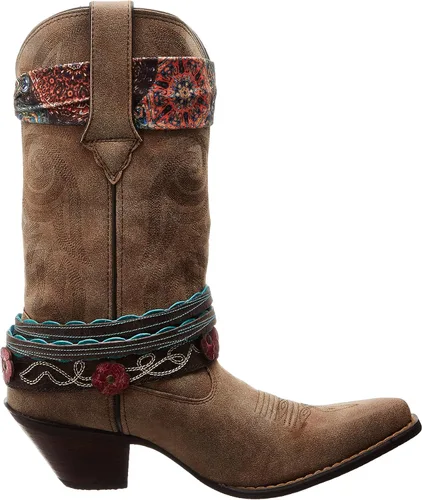 Vista 6 de Durango Crush Dark Chestnut Western - Botines para mujer, Castaño Oscuro