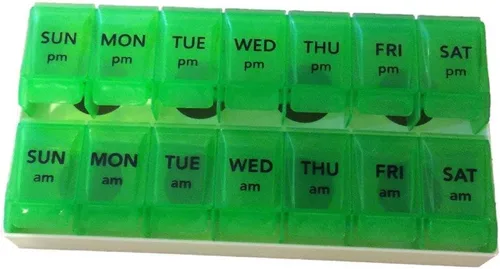 Vista 6 de Apex Organizador de pastillas para abrir 7 días, 1 x por día o AM/PM (1 vez por día, bayas (rosa))