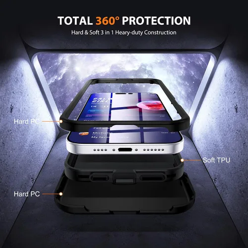 Vista 2 de Funda compatible con iPhone 13 y 14 de 6.1 pulgadas con soporte de anillo magnético [protección militar contra caídas] [compatible con Mag-Safe]