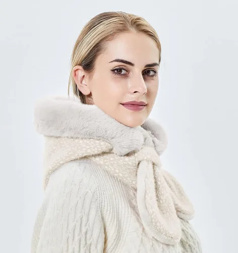 Vista 20 de Gorros de invierno para mujer, pasamontañas, bufanda, para clima frío, conjunto para mujer, gorro con capucha