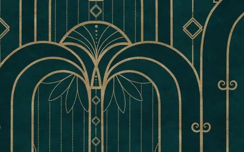 Vista 8 de Murwall Art Deco Wallpaper Soft Geometric Wall Mural Modern Fan and Arches Art Wallpaper