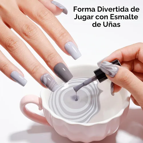 Vista 6 de GELLEN Juego de Esmalte de Uñas en 4 Colores Negro, Blanco, Gris & Base y Capa Superior, Esmalte de Uñas de Tendencia Otoño/Invierno Negro, Blanco