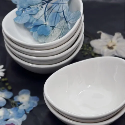 Vista 5 de Plato de salsa de soja, juego de cuencos de inmersión de porcelana blanca, platos para salsa de soja, salsa de tomate, salsa de barbacoa