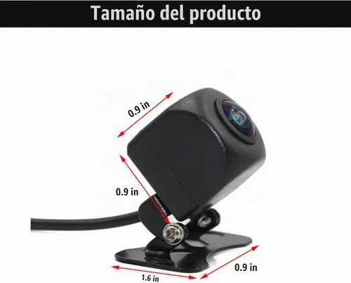 Vista 2 de Miytsya 1 PC Cámara de respaldo para auto, 130° de súper ángulo amplio y vista trasera/frontal universal, cámara metálica universal, lentes