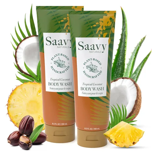 Vista 9 de Saavy Naturals Gel de baño Gel de ducha vegano sin gluten Jabón corporal natural y orgánico 8 onzas (rosa búlgara)