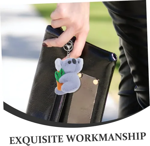 Vista 2 de Vaguelly Lindo llavero de koala de felpa decorativo colgante ligero y llavero para mochilas presente para, Gris