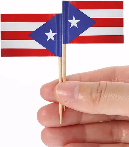 Vista 4 de DelightBox 2 Cajas Mini Banderas de Palillo de Dientes (Puerto Rico)
