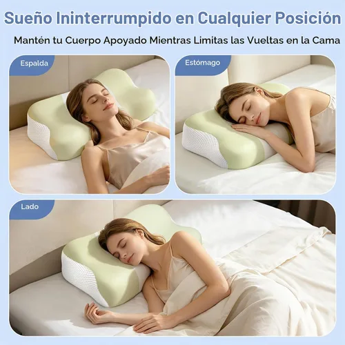 Vista 8 de Almohada cervical para el cuello de espuma viscoelástica ergonómica de un