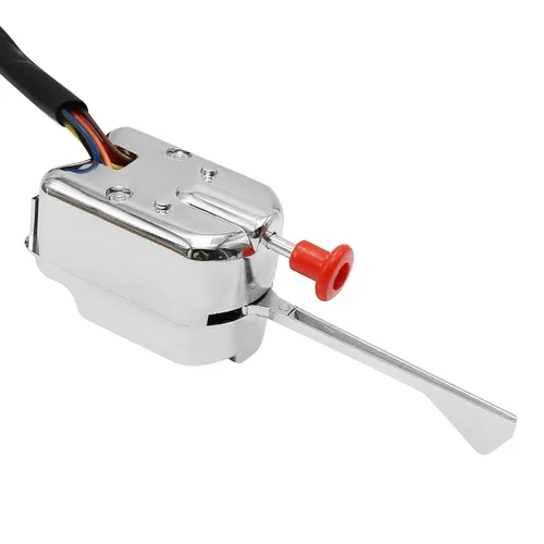 Vista 3 de Saihisday Interruptor de señal de giro universal, interruptor de señal de giro cromado de 12V para reemplazo de Street Hot Rod para Ford Buick GM