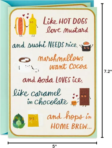 Vista 7 de Tarjeta de aniversario Hallmark para esposo, esposa, novio, novia (Vayan juntos) Foil Accented, Cream Card, Coordinating Envelope, High Quality