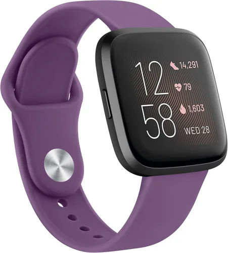 Vista 20 de AK Correas de silicona compatibles con Fitbit Versa 2, correas clásicas suaves de repuesto para reloj inteligente Fitbit Versa (azul abismo)
