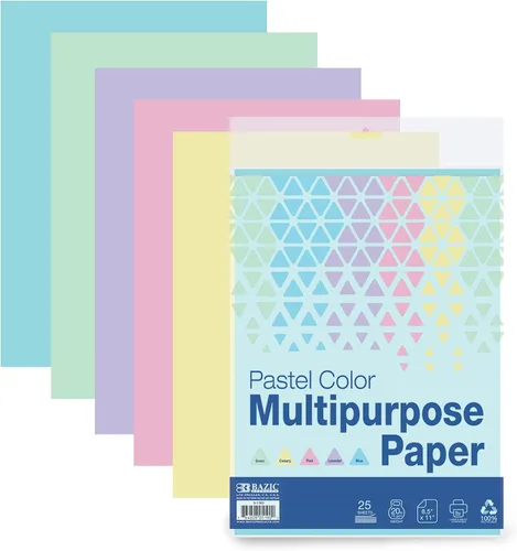 Vista 9 de BAZIC Products Papel en blanco para copia y multiusos - Papel de impresora de color pastel de 8.5" x 11" para máquinas de inyección de tinta, láser