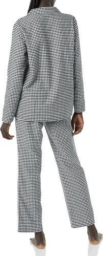 Vista 2 de Tienda Essentials Conjunto de pijama de franela de manga larga con botones frontales para mujer