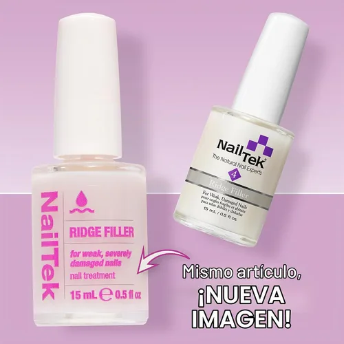 Vista 2 de Nail Tek Ridge Filler Formula 4 - Relleno transparente para uñas, capa base, esmalte fortalecedor de uñas para uñas débiles y dañadas, 0.5 onzas