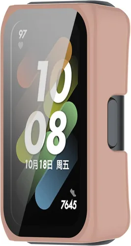 Vista 7 de Funda protectora de pantalla compatible con Huawei Band 7, protector de pantalla resistente a los arañazos, funda protectora completa para Huawei