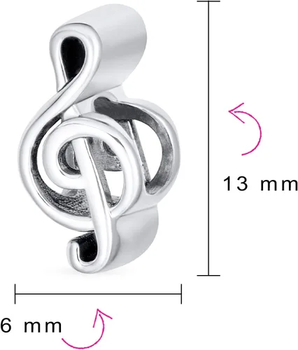 Vista 7 de Bling Jewelry Musician Pianist Keys Music Student Grand Piano Rock Star Electric Guitar Bead Charm For Women Teen Oxidized .925 Sterling Silver Fits