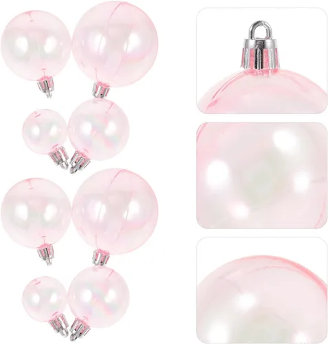 Vista 9 de Garneck Adornos de bolas de Navidad iridiscentes, rellenables, 40 bombillas de Navidad inastillables, bolas decorativas de plástico para decoración