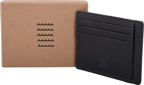 Vista 5 de Elegant Plain cardholder Genuine Leather RFID blocking Magnetic Clip Cardcase Wallet Slim Design for Front and Back Pocket Quality Cardcase wallet