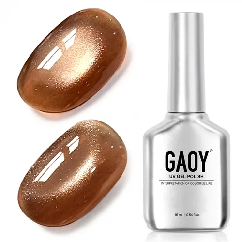 Vista 32 de GAOY Esmalte de uñas de gel Brown Cat Eye, 4629 azul ámbar, 0.5 fl oz Ámbar azul