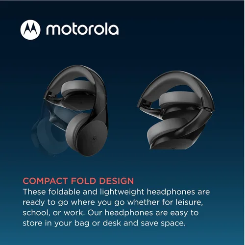 Vista 3 de Motorola Auriculares inalámbricos Bluetooth con micrófono, Moto XT500+ Auriculares sobre la oreja con control en línea para llamadas, teléfonos