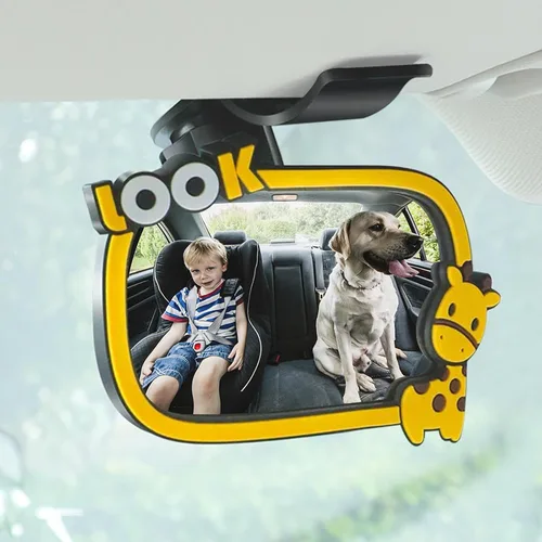 Vista 8 de Espejo retrovisor universal para interior de automóvil, espejo convexo de gran ángulo para bebé, espejos retrovisores con clip para ver a