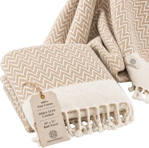 Vista 13 de Madamelique Exclusivo juego de toallas de mano de 2 a 18 x 40 pulgadas, toalla decorativa de baño para manos, cara, cabello, yoga, té, paños