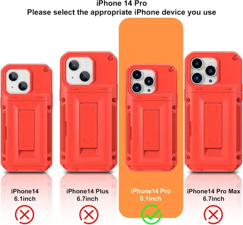 Vista 7 de LAUDTEC - Funda con soporte para iPhone 14 Pro, protección contra caídas de grado militar compatible con iPhone 14 Pro de 6.1 pulgadas (rojo)