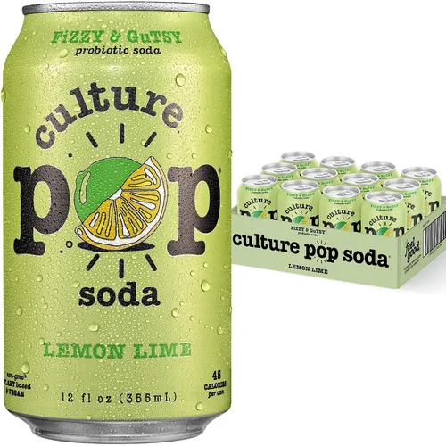 Vista 18 de Culture Pop Soda, cereza negra espumosa de Noah Kahan, soda probiótica baja en azúcar, alternativa al jugo espumoso, sin OMG, kosher, sin gluten