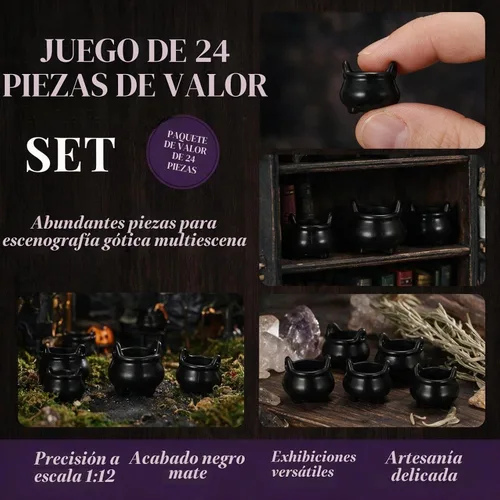 Vista 3 de TOYANDONA 24pcs Micro Paisaje Muñeca Decoración Casa Mini Dollhouse Mini Caldero Micro Set Miniatura Muebles de Casa de Muñecas Mini Caldero Tazas