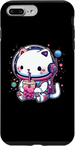 Vista 12 de iPhone 16 Kawaii Cat Bubble Boba Tea In Space Astronaut Anime Girls Case