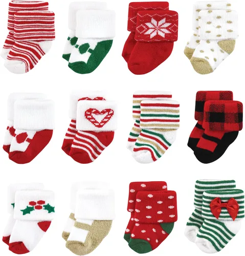Vista 110 de Hudson Baby - Calcetines de algodón para bebés recién nacidos y Terry para niñas bebés