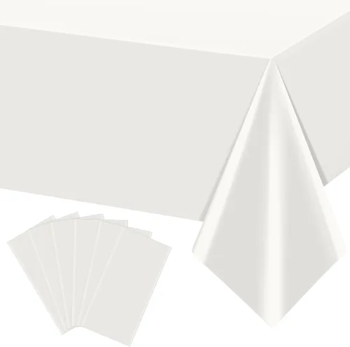 Vista 35 de 3 manteles color beige para mesas rectangulares, mantel desechable de plástico marfil, mantel impermeable color crema para cumpleaños, bodas