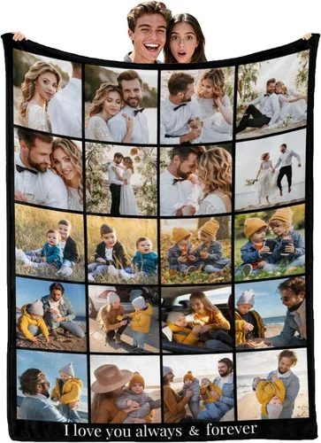 Vista 8 de envía al día siguiente, manta personalizada con texto en imagen, manta personalizada de foto, manta de franela personalizada, regalos personalizados