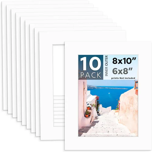 Vista 66 de MBC MAT BOARD CENTER, Paquete de 10 marcos de cartón para fotos negros de 4x6 pulgadas para 3x5 pulgadas, corte biselado, sin ácido, grosor de 4