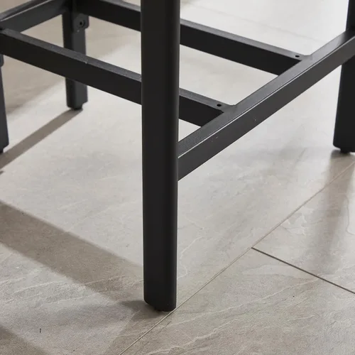 Vista 6 de DUOMAY Juego de 2 taburetes modernos de piel sintética, tapizados de 26 pulgadas de altura de asiento bajos con patas de metal negro, taburetes