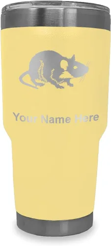 Vista 8 de LaserGram Vaso aislado al vacío de 20 onzas, rata, grabado personalizado incluido (negro)