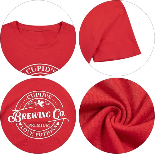 Vista 5 de SFHFY Women Valentines Day Shirt Cupid Love T-Shirt Valentine's Gifts Short Sleeve Tee Tops