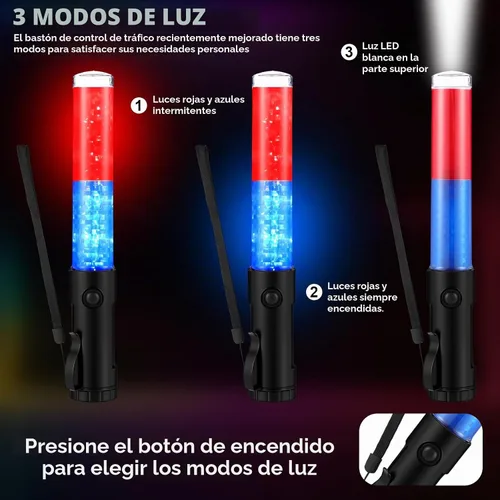 Vista 3 de Weewooday Paquete de 2 varitas de control de tráfico aéreo de seguridad de 11 pulgadas, varita LED de señal de tráfico linterna control de seguridad