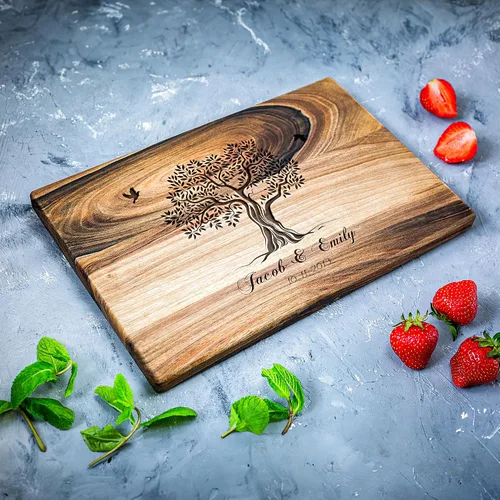 Vista 16 de Tabla de cortar personalizada, tabla de cortar grabada, tabla de cortar personalizada, regalo de boda, despedida de soltera, aniversario