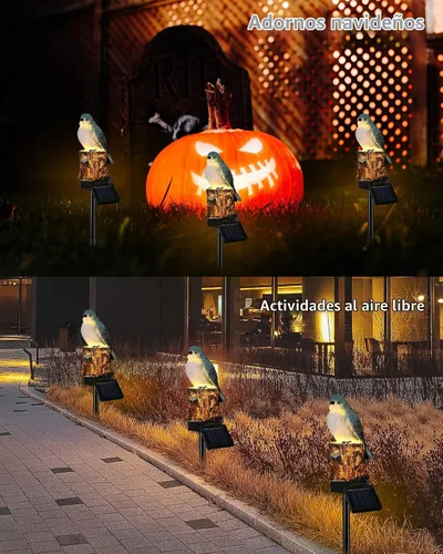 Vista 4 de iStatue - Estaca de iluminación solar decorativa para jardín con forma de pájaro, figura de animal lindo impermeable al aire libre, luces