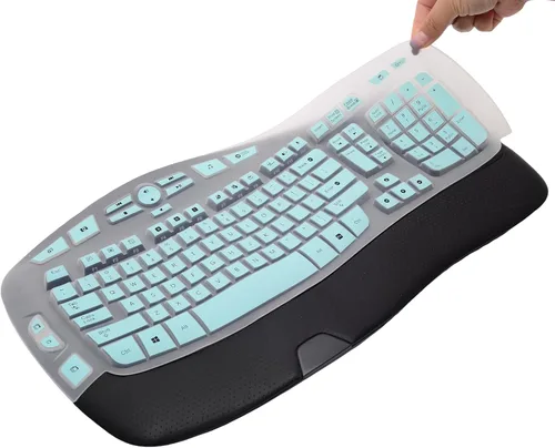 Vista 7 de Logitech K350 MK550 MK570 Wireless Wave Keyboard, protector de teclado de silicona ultrafino para Logitech K350 MK550 MK570 Accesorios de protección