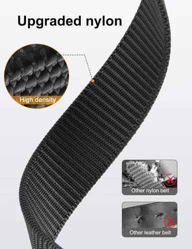 Vista 3 de JUKMO Cinturón de trinquete para hombre, cinturón táctico de nailon con hebilla deslizante automática, ribete ajustable para adaptarse