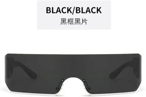 Vista 9 de Gafas de sol envolventes futuristas sin montura de una pieza, a prueba de rayos UV400, gafas de sol deportivas para exteriores para hombres y mujeres
