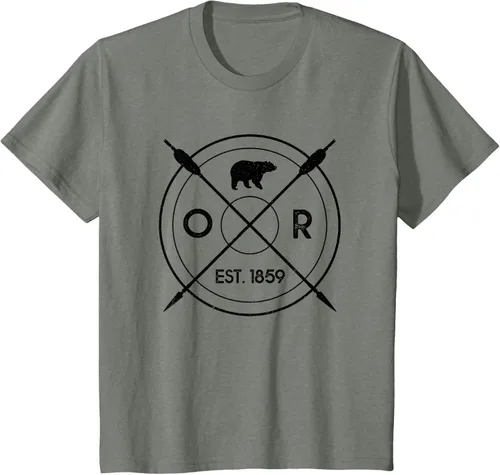 Vista 68 de Oregon Beaver State Bear OR Est. 1859 - Camiseta de regalo, gris, S