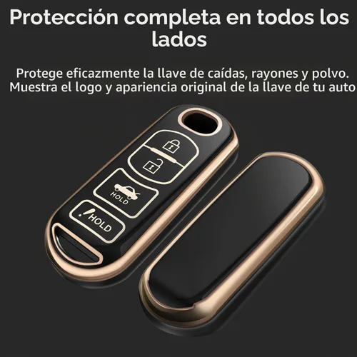 Vista 3 de Funda para llavero Mazda Keychain - Compatible con Mazda 3 6 8 Miata MX-5 CX-5 CX-9 Llavero inteligente de 4 botones (Negro)