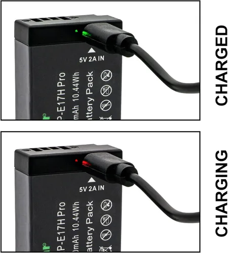 Vista 4 de Kastar Paquete de 1 batería LP-E17H Pro con cable tipo C compatible con Canon LP-E17 LP-E17H, batería 9967B02, Canon EOS 750D, EOS 760D, EOS 800D
