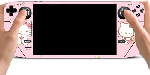 Vista 3 de Calcomanías protectoras de vinilo de gato rosa de anime, cubierta protectora de placa frontal para cubierta de equipo S