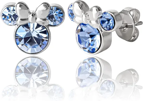 Vista 18 de Minnie Mouse Birthstone Stud Earrings Official License Cristal transparente de abril