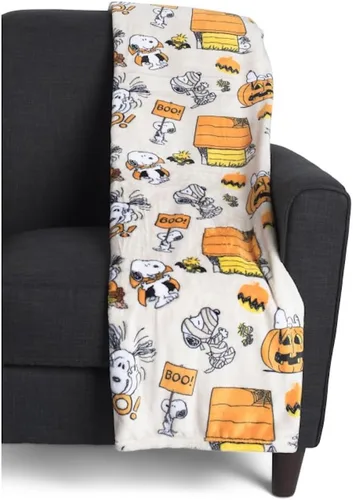 Vista 8 de Berkshire Blanket & Home Co. Mantas y mantas de Halloween (gris – Feliz Halloween, 50 x 70 pulgadas)